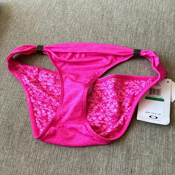 Oakley impact banded hipster hibiscus size large pink bikini bottom NWT - Picture 1 of 11